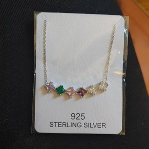 Family Birthstone Necklace Sterling Silver Gold Rose Gold - Etsy
