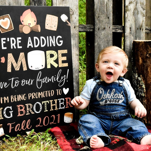 Big Brother or Sister Pregnancy Announcement Fall Camping