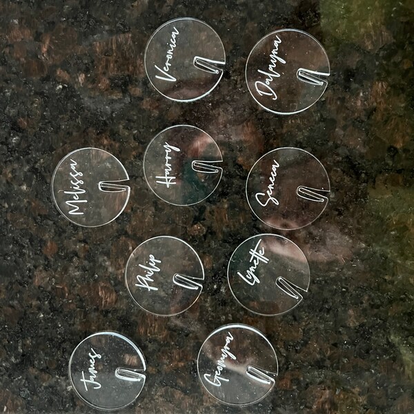 Escort Card Rounds, Acrylic Drink Name Tag Rounds, Stemless Stirrers ...