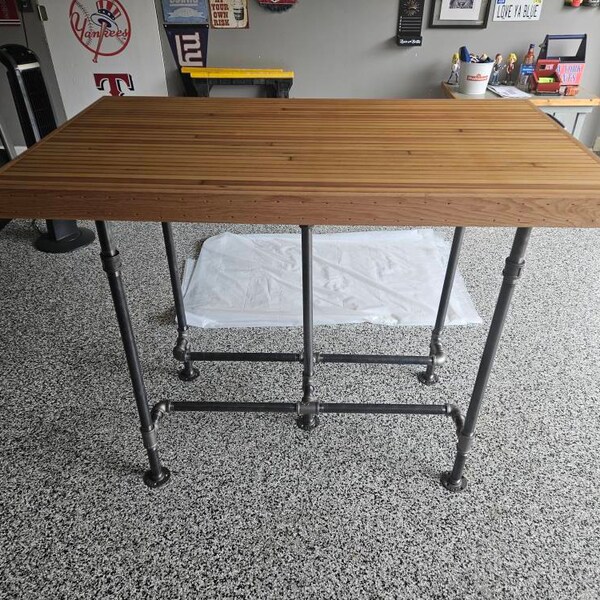 Industrial Pipe Table Base Kit, 3/4 X 66 Long select Height and Depth ...