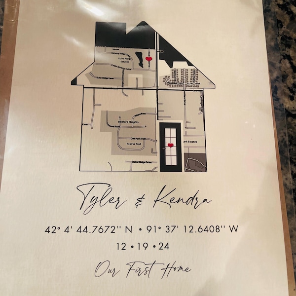 Personalized Housewarming Gifts, Personalized Home Map, First Home Gift ...