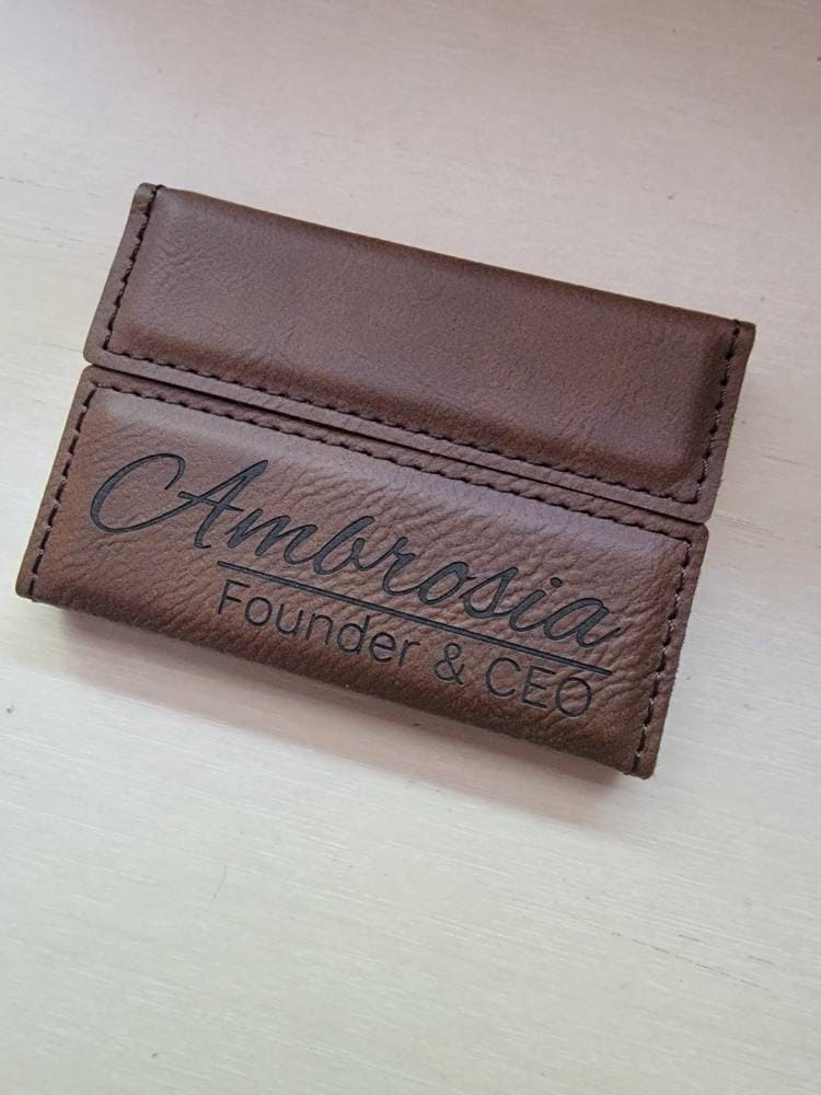 Personalized Business Card Case, Leather Business Card Holder, Engraved Leather with Name, Corporate Gift, Businessman Gift, Office Gift