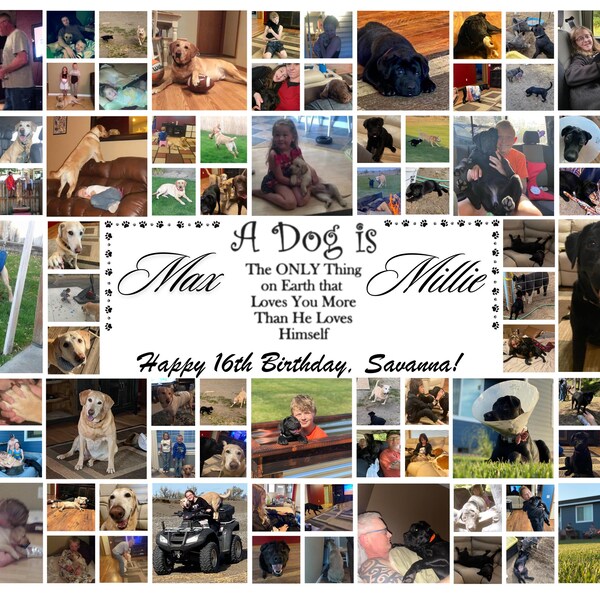 Customizable 36photo Collage Template for Canva Create Your Perfect