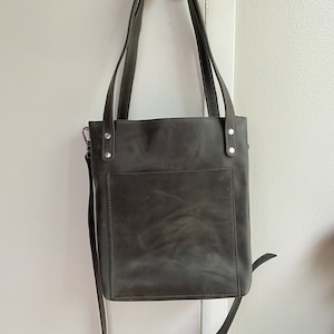 Leather Tote Bag Handmade Tote Handbag Zippered Tote Leather Work Bag ...