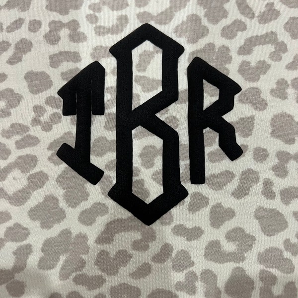 Monogram Leopard Natural Leopard Puff Monogram T-shirt - Etsy