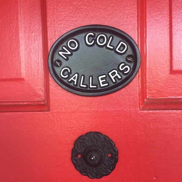 Vintage No Cold Callers Sign - Old Antique Style Front Door/business ...
