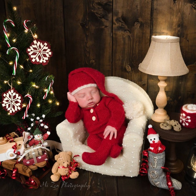 Vestito neonato,vestito natalizio,vestito di Babbo Natale,oggetti