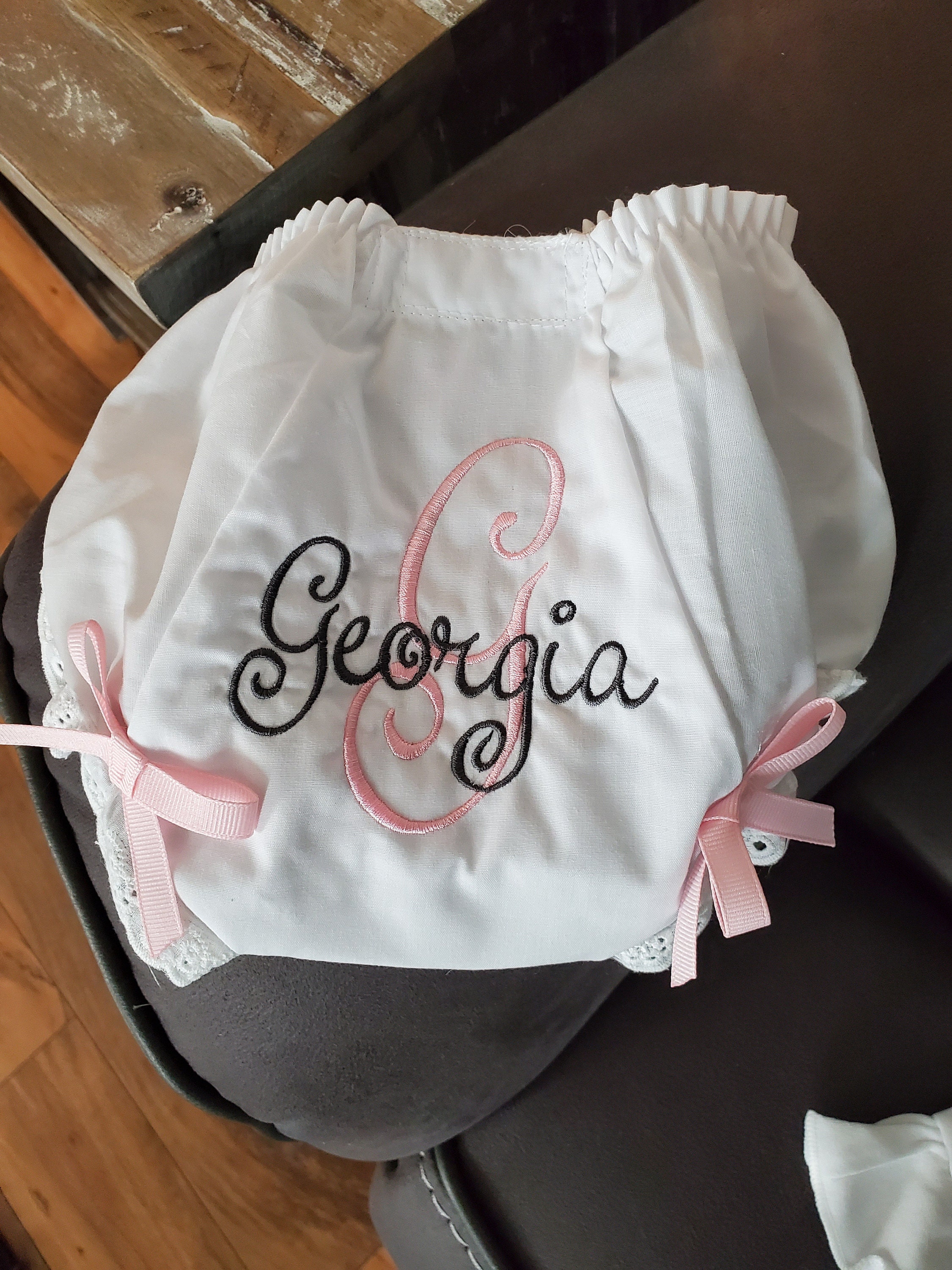 Baby Girl Bloomer Personalize, Monogram Baby Bloomer, QUICK SHIP