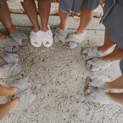 Personalized Feather Pajamas, Bridal Pajamas, Bride to Be Pajamas