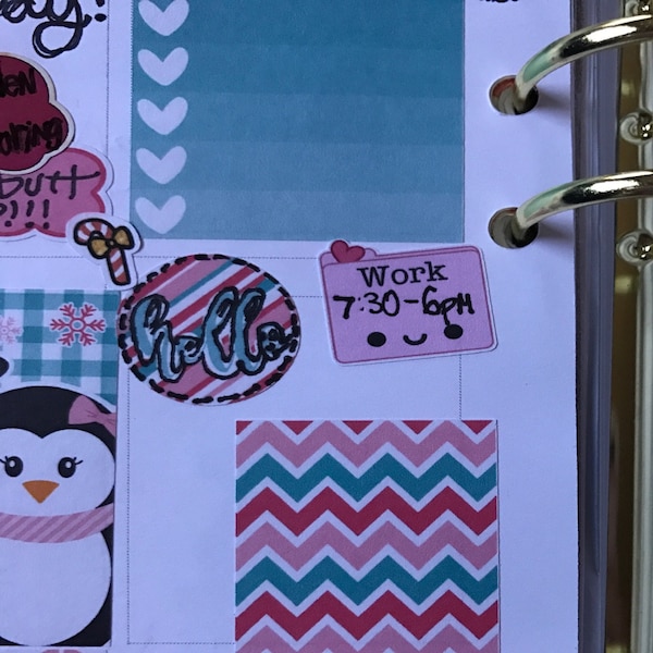 Happy Work Schedule Reminder Tracker Cute Kawaii Planner Stickers for ...
