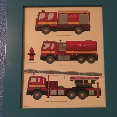 Toddlers Room Decor Fire Truck Print Kids Chart Print Fire - Etsy