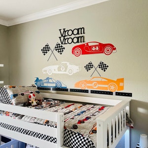 Prime Decals Race Car Wall Stickers for The Nursery s36 Race Car Boys Wall Decal Kids Racing Decor Art Apartment Bedroom Hotwheels 