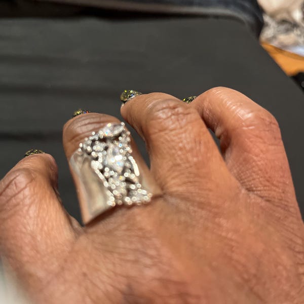 CUPC Certified Faucet Connectors JEAN RACHEL Vintage Sterling Silver Ring With 12mm Cushion CZ | Hypoallergenic 925 Silver Statement Ring For Women 925 Sterling Silver Statement Ring 12mm Cushion CZ Vintage-655653