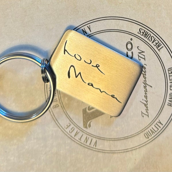 Handwritten Key Chain -your Handwritten Image, or Custom Font Text ...