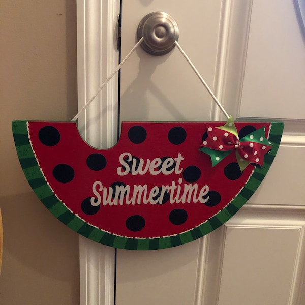 Sweet Summertime Red Watermelon SIGN Wall Door Hanger Plaque Pool ...