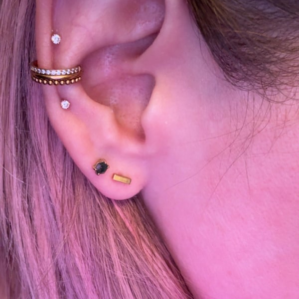 Triple Stack Conch Clicker, Gem Smooth Bead, G23 Titanium Conch, Gold ...