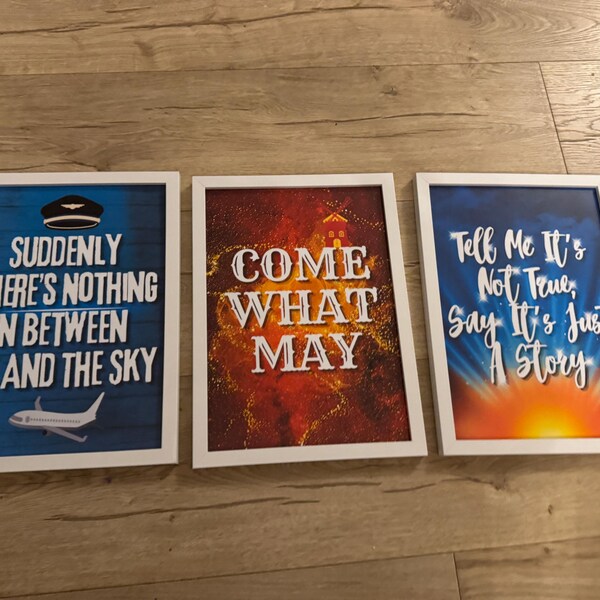 Set of 2 Les Misérables Musical Quote Lyrics Cards Master