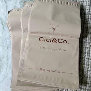 50-500 Custom cream beige Poly Mailers Bag, Custom Shipping Bag With One Color Logo, Custom Matte Postage Bag