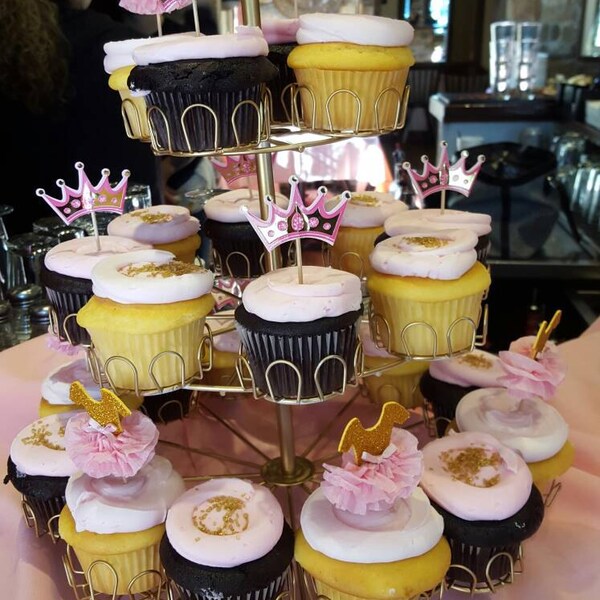 Tutu Cupcake Toppers, Pink and Gold, Princess Party, Ballerina Party - Etsy
