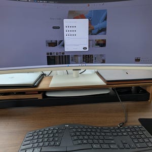 Desk Shelf Monitor Stand with storage, Desk Monitor Riser wood, Monitor Shelf wooden