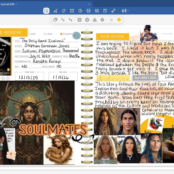 Digital Reading Journal: Goodnotes Book Review & Tracker (digital ...