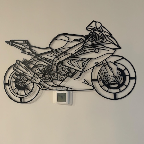 Superbike Motorcycle Metal Decor Art, Racing Motorcycle Garage Wall ...
