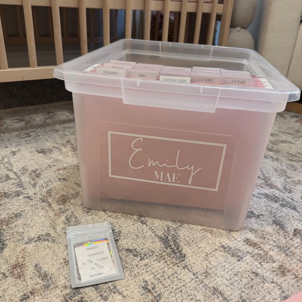 Kid File Box FULLY ASSEMBLED - Kids File Box , Milestone Tote , Memory Box ...