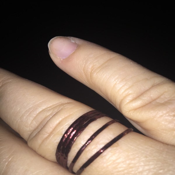 Set of 5 Super Thin Copper Rings, Copper Ring, Stackable Ring, Stacking ...