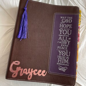PERSONALIZE Bible, NIV, Beautiful Word Coloring Bible, Soft leather, Brown/Purple, Holy Bible, Gift Bible, With Tabs, With Laminated Tabs
