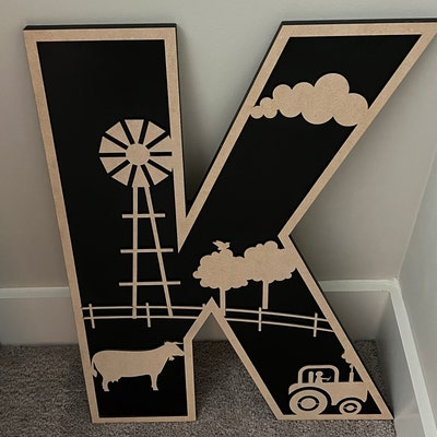 Wooden Letters for Nursery Wall Decor Farm Themed Letter - Etsy