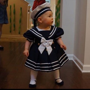 Baby to Little Girls Nautical Marine Sailor Dress Costume With - Etsy