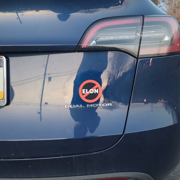 I Bought Before Elon Musk Went Crazy tesla DIE CUT PRINTED BUMPER STICKER 42 | UK