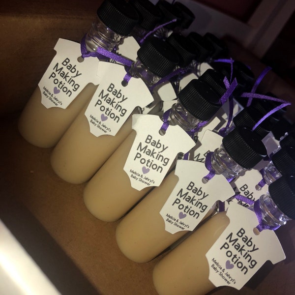 Baby Making Potion Tags, Liquor Nips Favor Tags, Mini Liquor Bottle ...