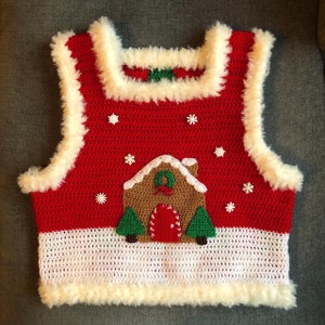 Crochet christmas sweater vest cheap