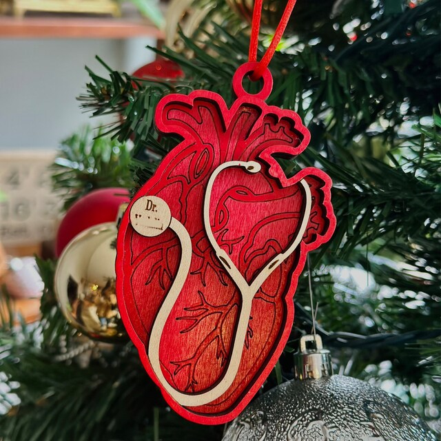 Anatomical Heart Christmas Ornaments - Cardiology -cardiologist