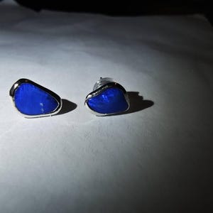 Customer photo from Ingrid, Dainty Raw Australian Opal Stud Earrings