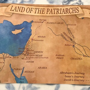 聖書の族長地図：アブラハムの旅、旧約聖書の地図（デジタル
