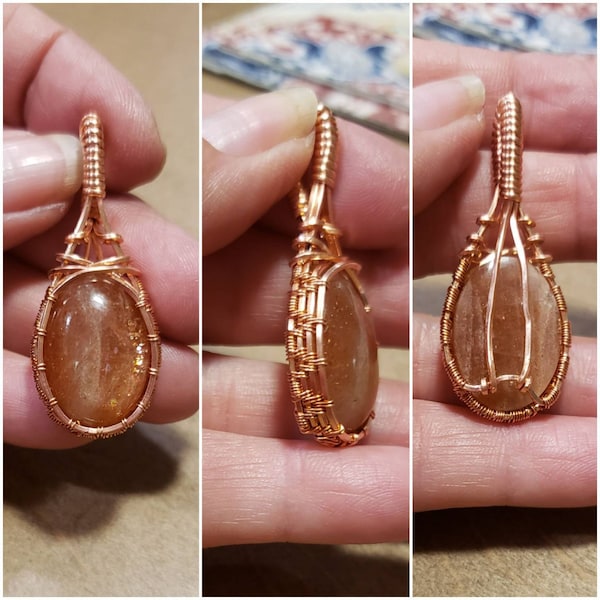 Wire Weave Teardrop Pendant Tutorial Diy Jewelry Pattern Pdf Download