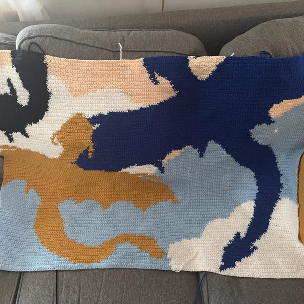 Graphghan Patterns.pdf 3 Dragons Crochet Graphghan Pattern: Bookish Tapestry Lapghan (PDF ...