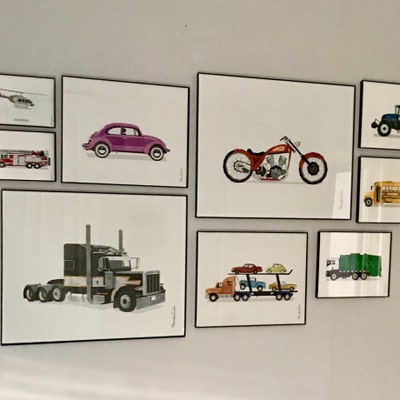 Car Carrier Print, Transportation Wall Art, Truck Print, Toddler Boy ...