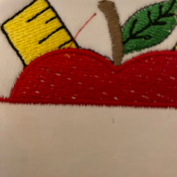 Back to School Apple and Ruler Embroidery Design. Machine Embroidery ...