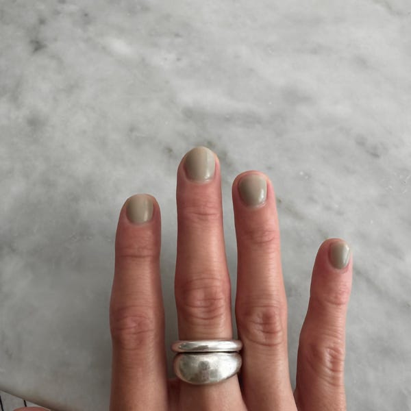 Geometric double layer stacking 925 sterling silver ring