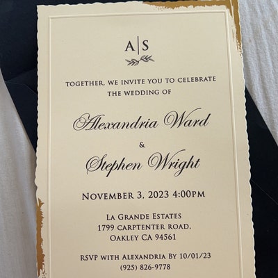 Black & Ivory Elegant Wedding Invitation Set, Save the Date, Elegant ...