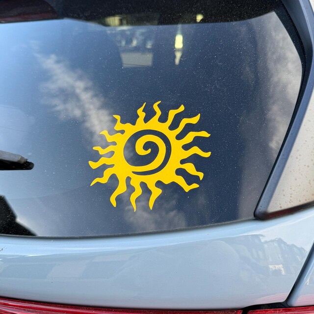 Tribal Hollow Sun Vinyl Decal – Choose Size & Color, For Car, Wall, Window, USA Made