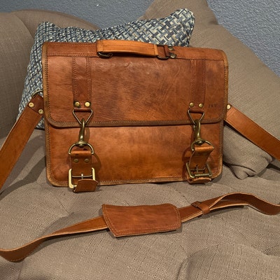 Custom Calgary Men's Leather Messenger Bag - Etsy