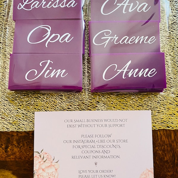 Rectangle Name Cards | Acrylic + Laser | Personalised, Individual ...