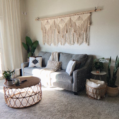 Boho Home Decor, Rustic Holiday Decor, Large Boho Wall Hanging - Etsy