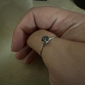 Customer photo from Catherine, Raw Black Diamond Ring in Sterling Silver