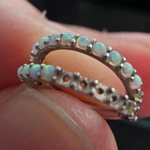 14K Solid Gold Nose Screw Ring With Flat CZ Gem - 20g Or 18g - Yellow Or White Gold
