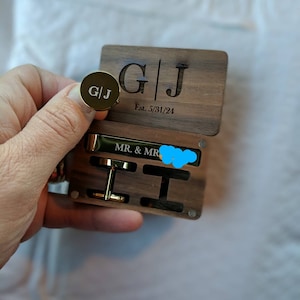 personalised cufflinks and tie pin set